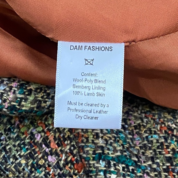 DAM Fashion DEBORAH ANN MACK Lambskin Tweed Wool Poncho Cape With Armhole Size 8 - Picture 15 of 16